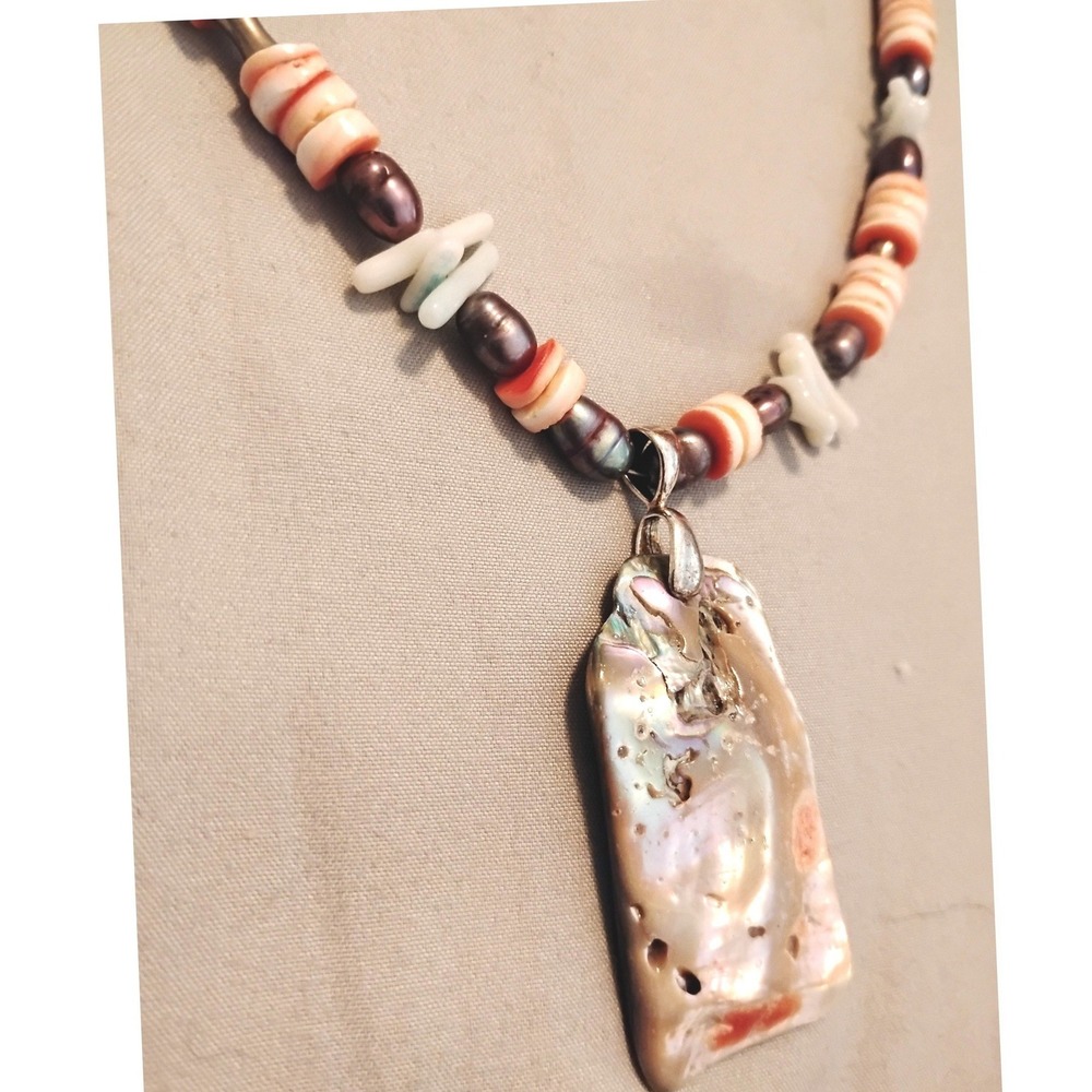 🩵 Rare Silpada Sterling Silver Abalone Shell Necklace Romantic indie fairy